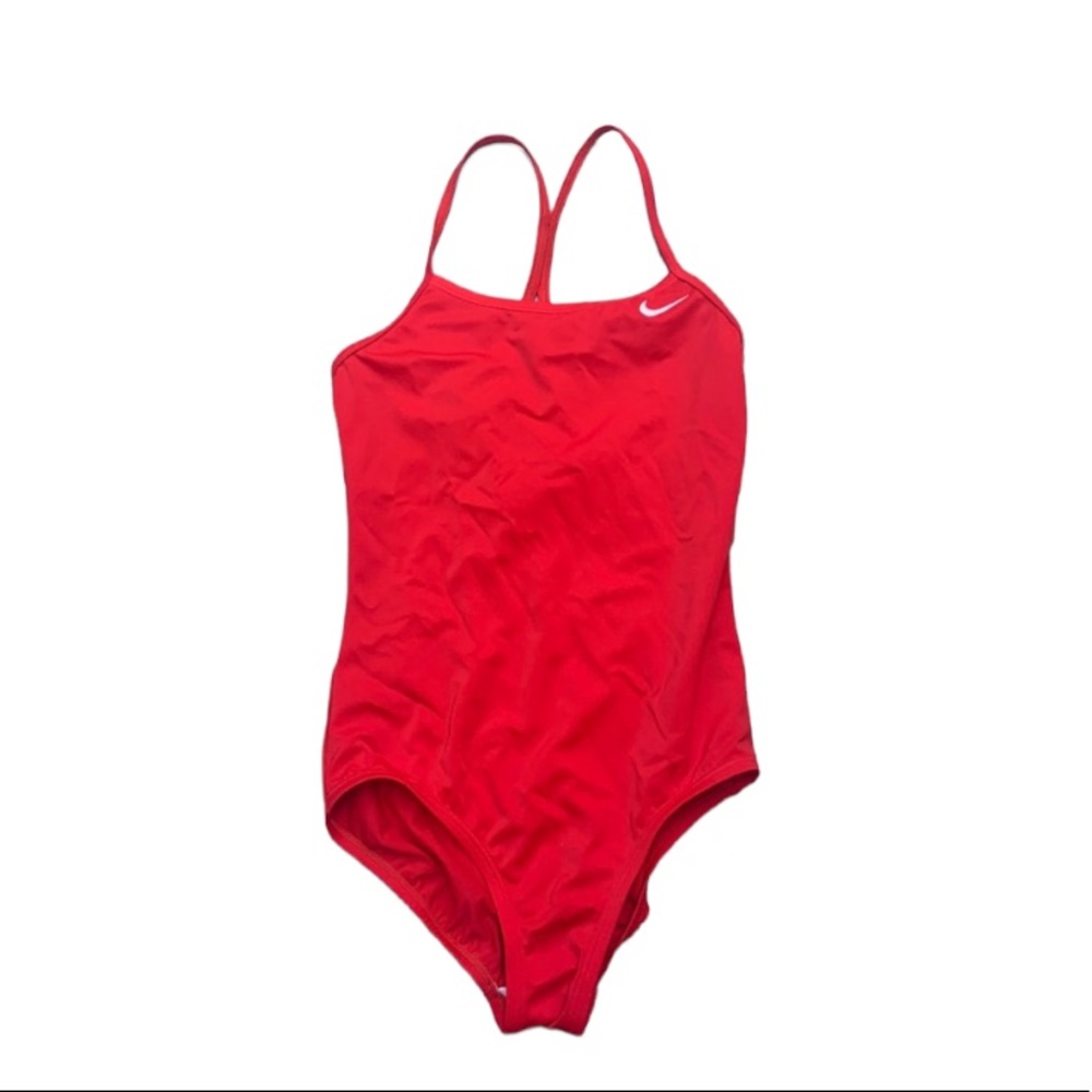 red Nike bathing suit